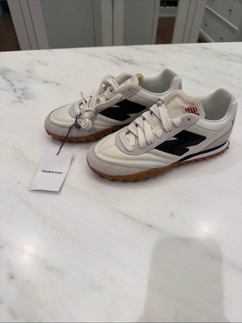 New Balance RC30
Sea Salt White and Black Low-Top Sneakers. Women’s 7.5